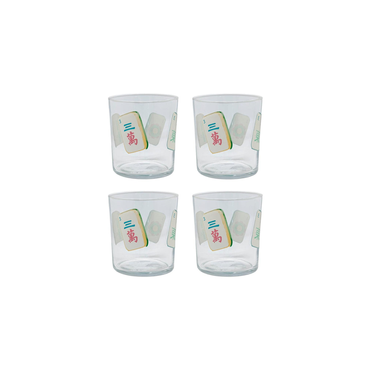 Mahjong Glass Set of 4
