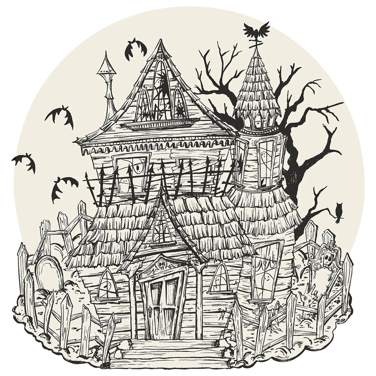 Haunted House Coloring Placemats
