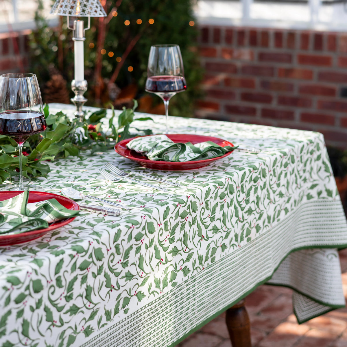 Pomegranate Christmas Tablecloth