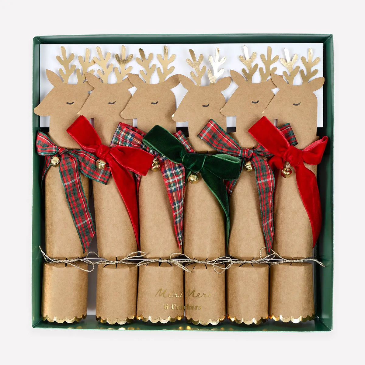 Tartan & Velvet Bow Reindeer Crackers
