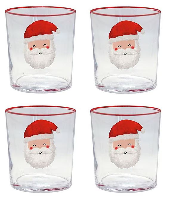 Santa Suite of 4 Double Old Fashioned Glasses