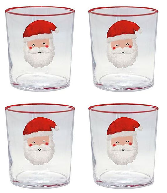 Santa Suite of 4 Double Old Fashioned Glasses