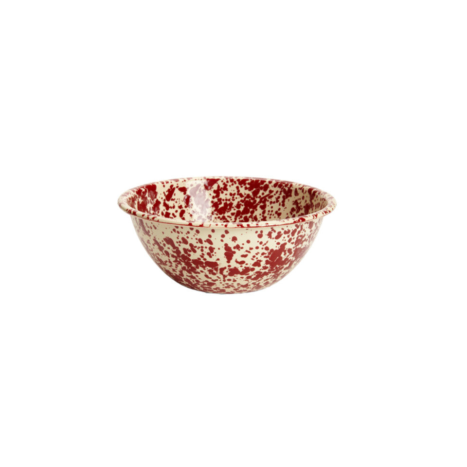 Crow Canyon Splatter Small Serving Bowl cream/Burgundy