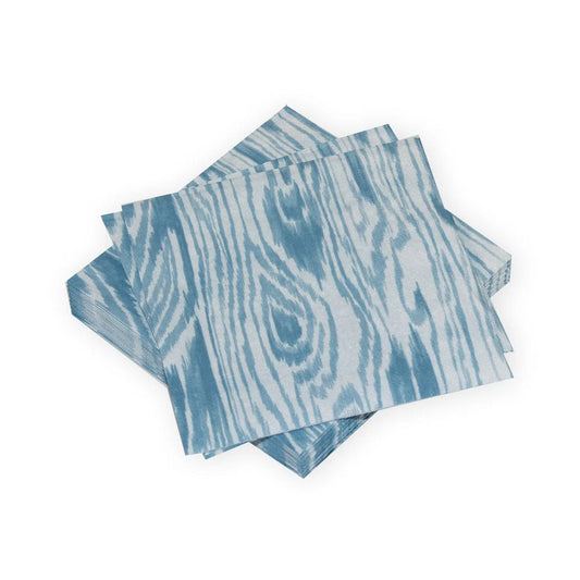 Caspari Woodgrain Napkin in color Stone Blue