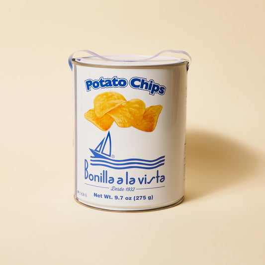 Potato Chips with Olive Oil Can