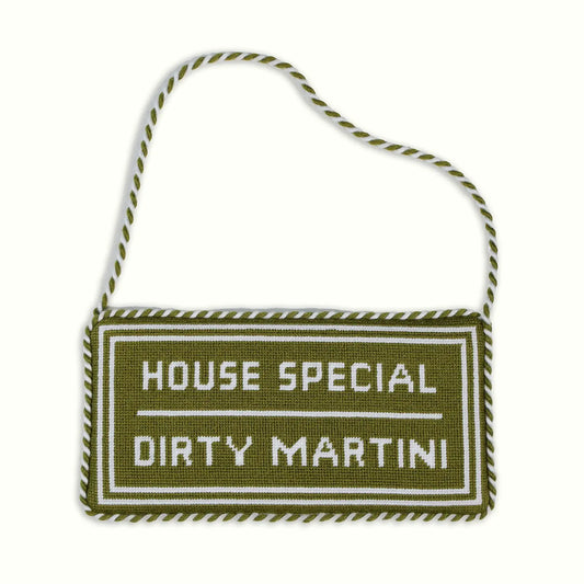 Dirty Martini Needlepoint Pillow