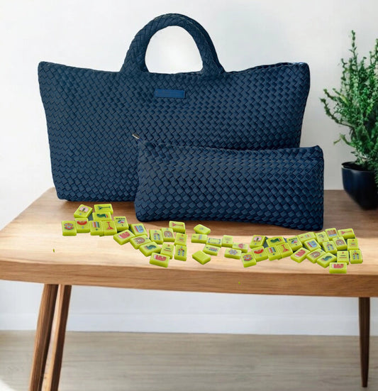Peace Love Mahjong - Woven Mahjong Carryall Bag