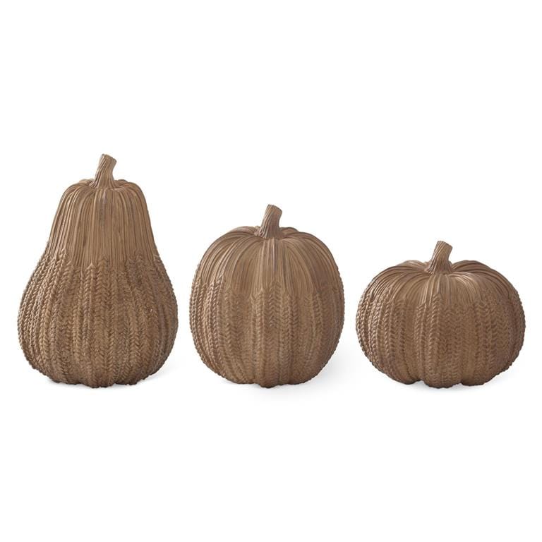 Light Brown Resin Wheat Pumpkins
