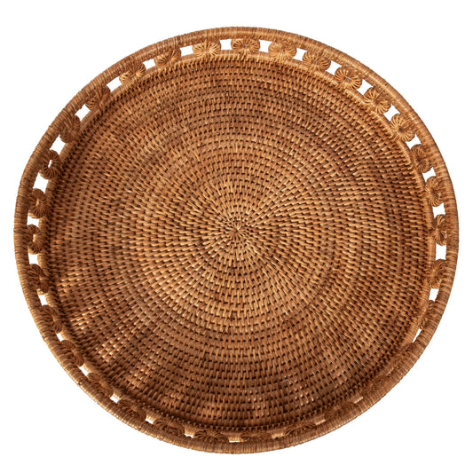 Inna Design 22" Round Tray in color Honey