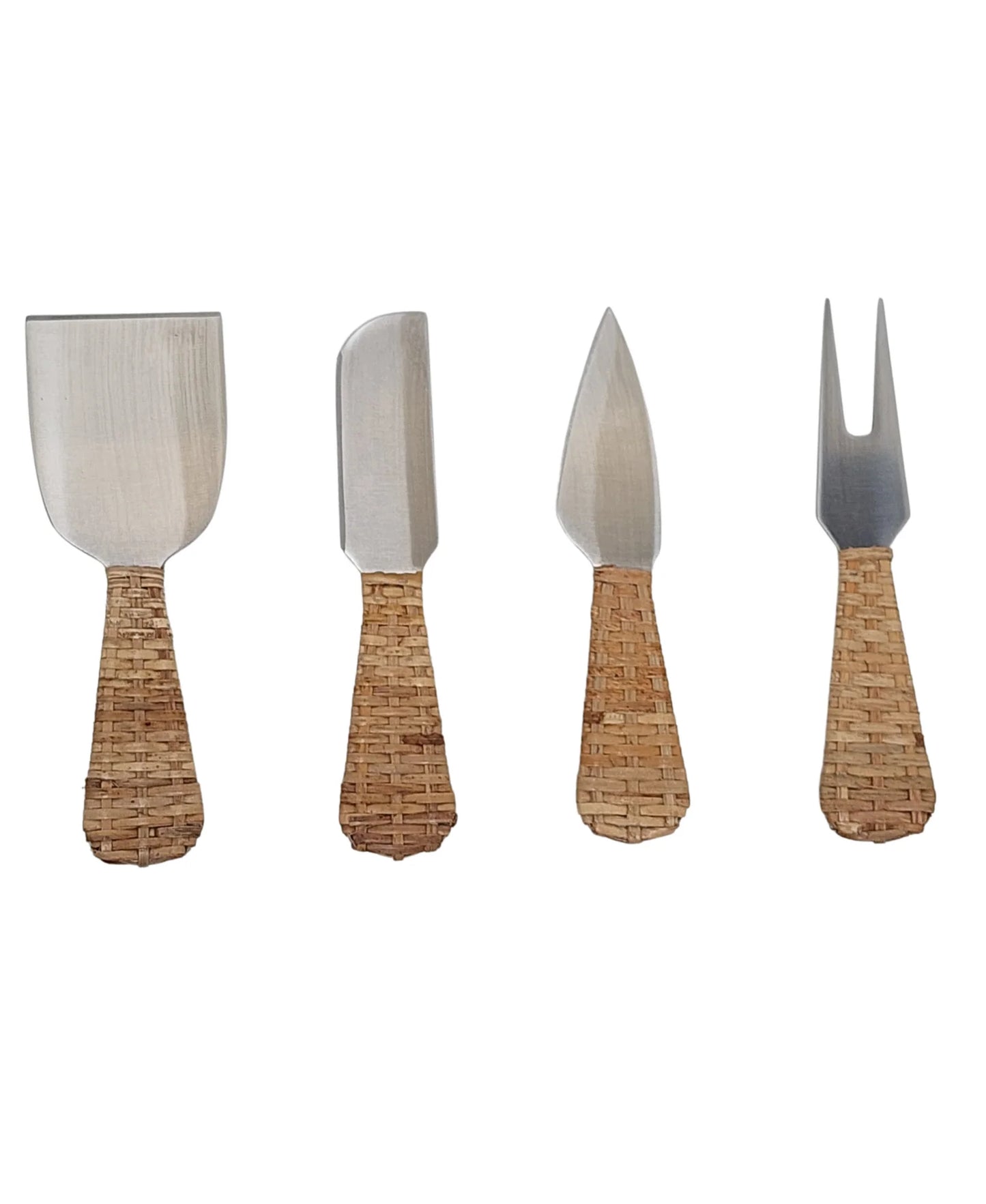Rattan Stainless Steel Cheese Knives set of 4