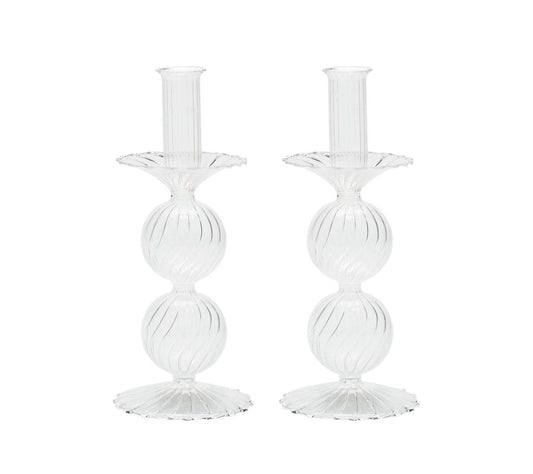 Kim Seybert Hand Blown Glass Candlesticks