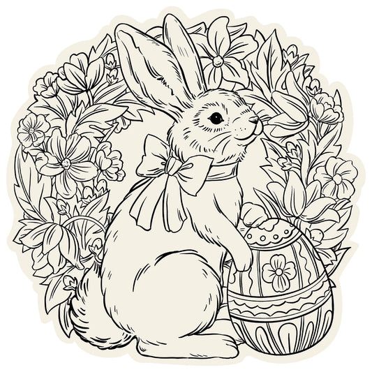 Bunny Wreath Coloring Placemat