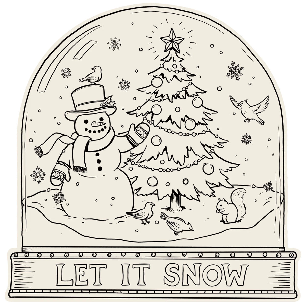 Die Cut Snow Glob Coloring Placemats