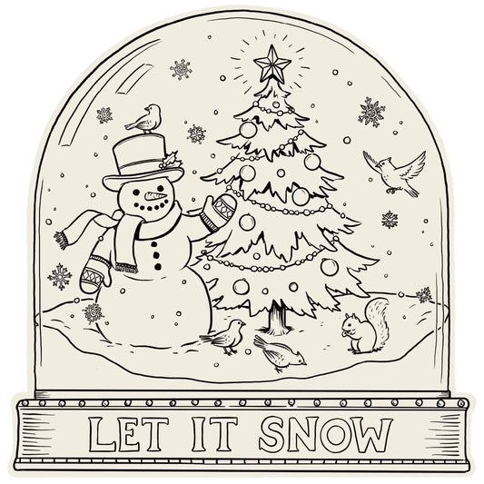 Die Cut Snow Glob Coloring Placemats