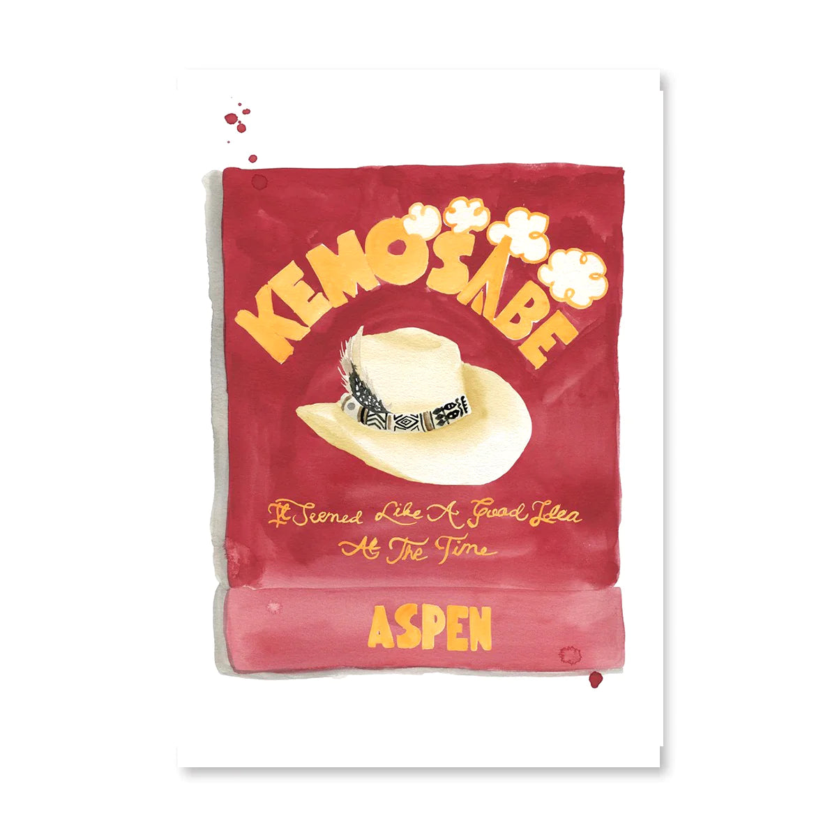 Small Matchbook Watercolor Print - 5 x 7"