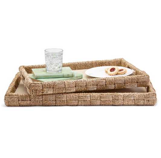 Sea Grass and Rattan Decorative Trays