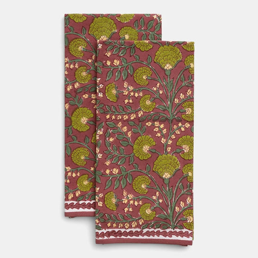 Cactus Flower Magenta Tea Towels