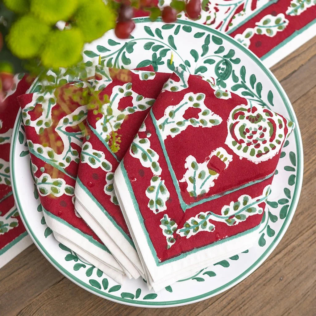 Pomegranate Dahlia Napkins