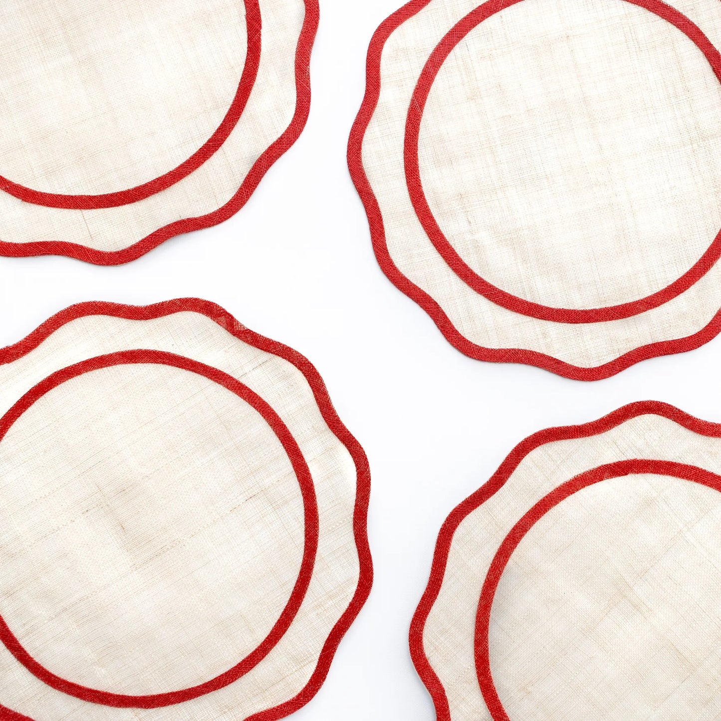 Scalloped Rice Paper Placemats -  Set of 4