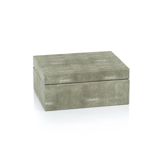 Zodax Moorea Shagreen Leather Box with Suede Interior