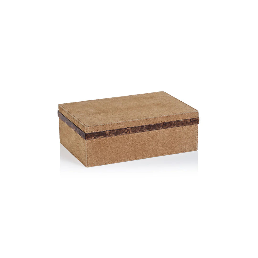 Cortina Suede Box with Burlwood Trim