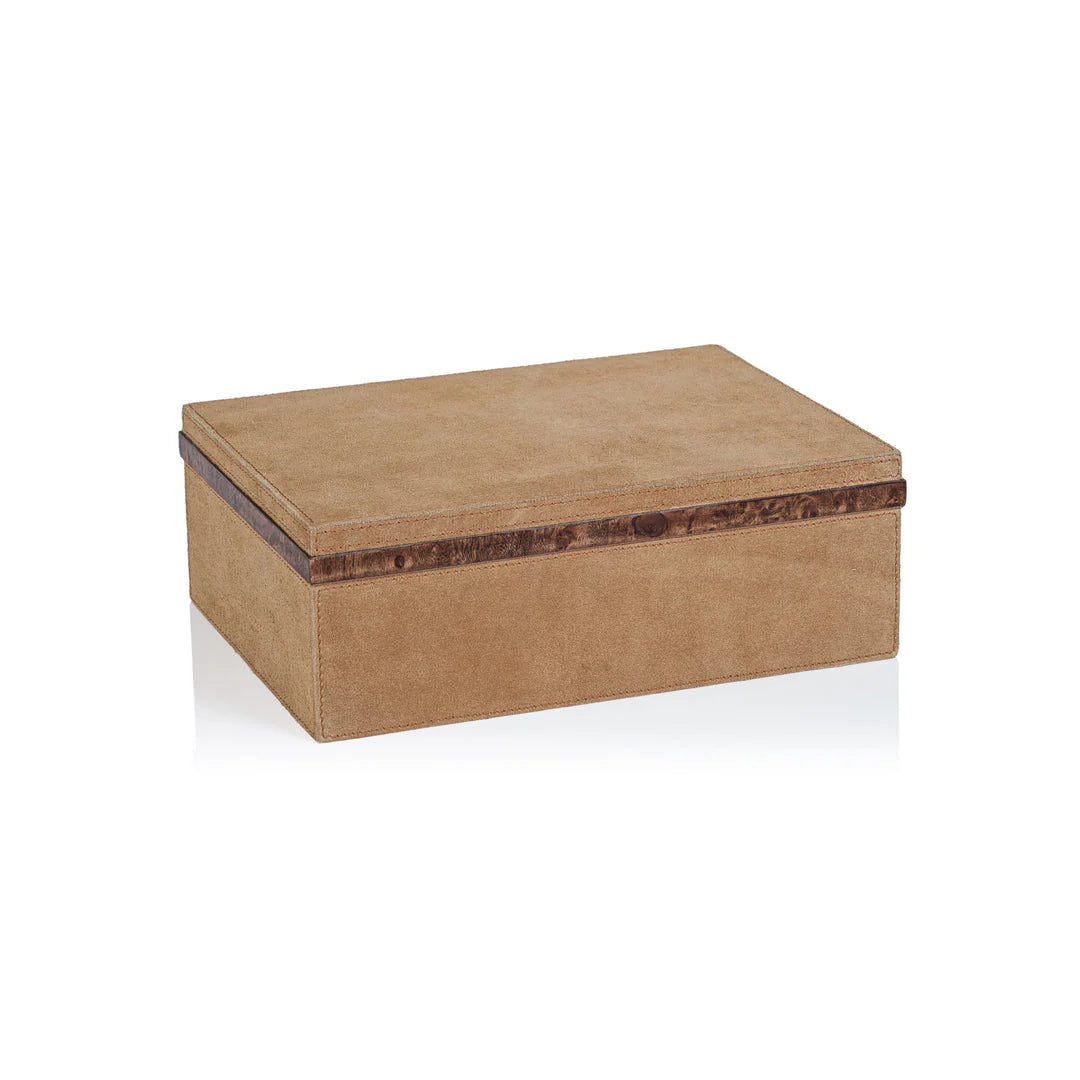 Cortina Suede Box with Burlwood Trim