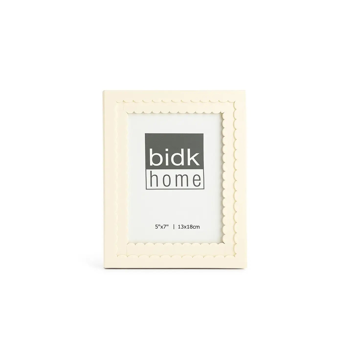 White Resin Frame With Flower Design