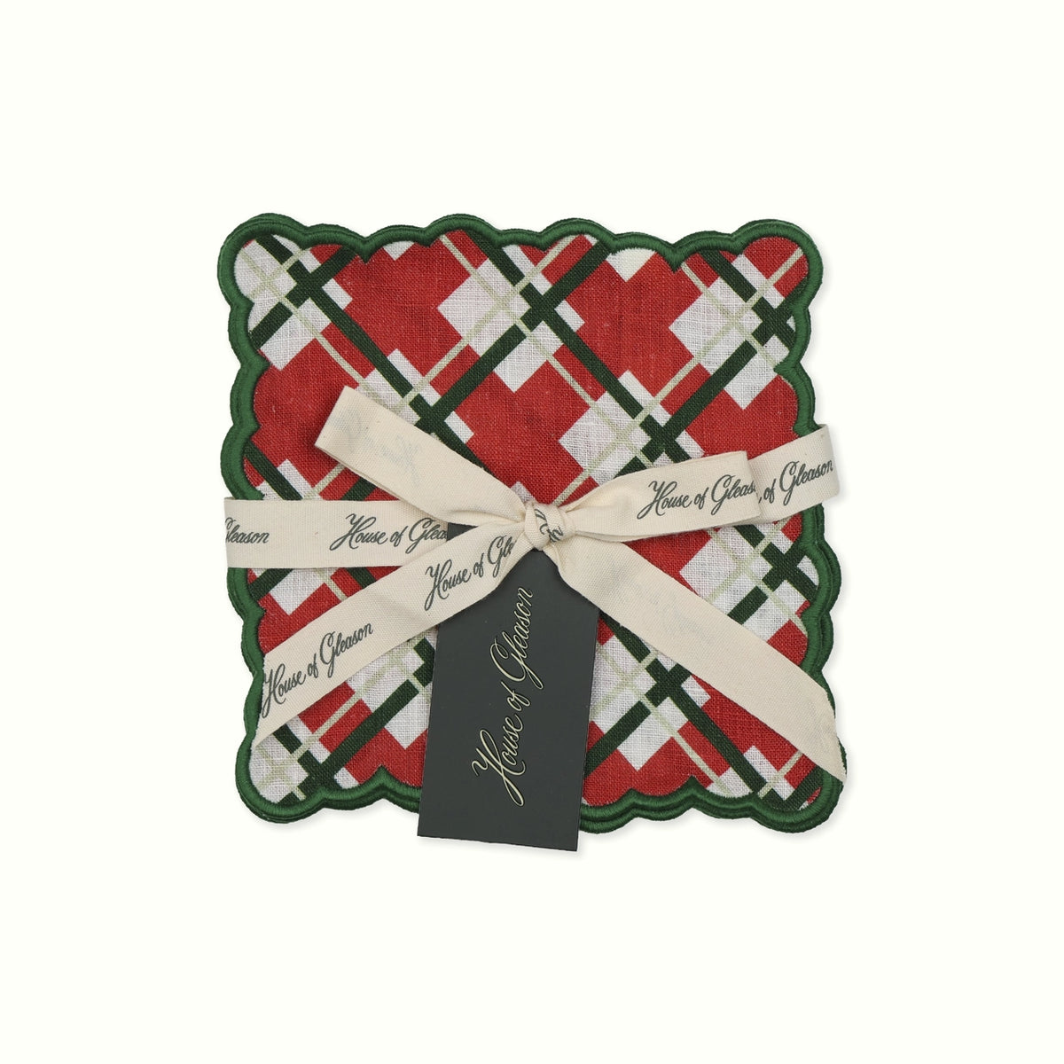Christmas Linen Cocktail Napkins