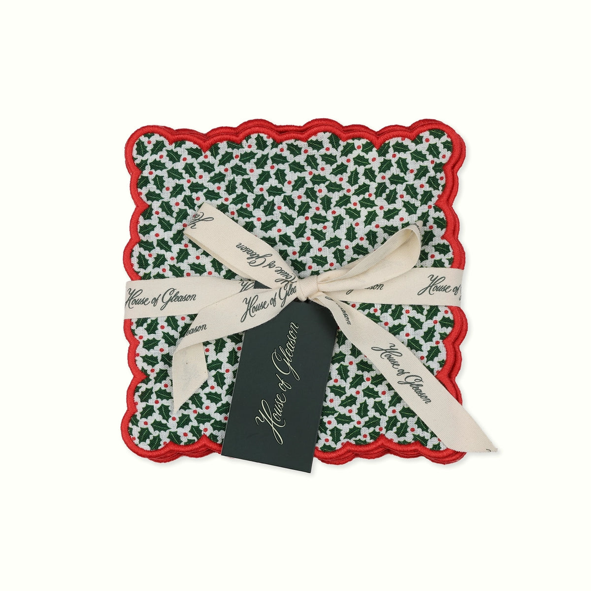 Christmas Linen Cocktail Napkins