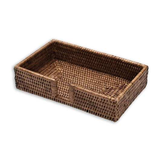 Caspari Guest Towel Rattan Holder