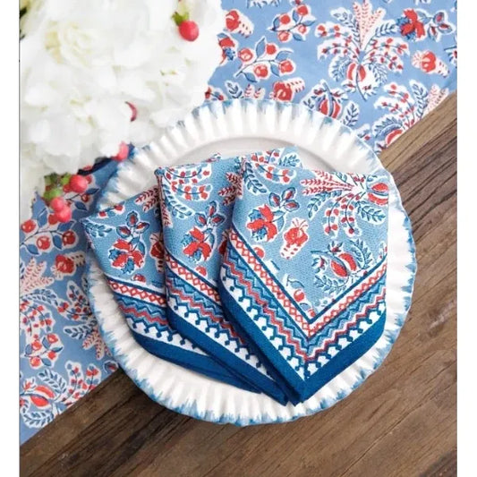 Pomegranate Grecian Red White & Blue Tea Towel