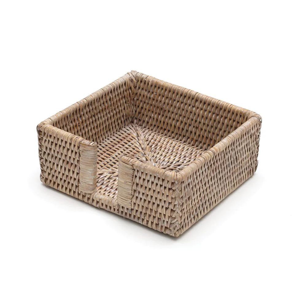 Rattan Napkin Holder - Cocktail Napkin Holder - 6 x 6 x 2.2