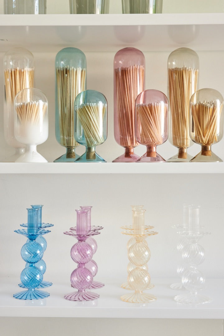 Kim Seybert Hand Blown Glass Candlesticks